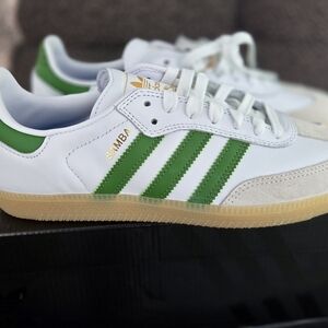 Adidas Samba Sneakers - White, Green, Gold Unisex